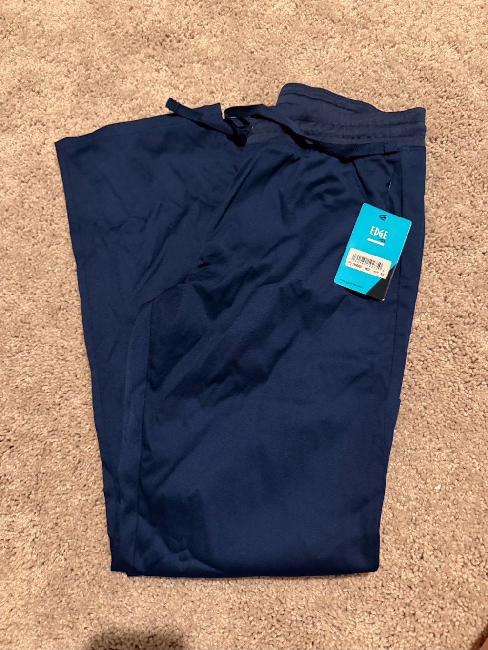 edge Navy Scrub Pants with Drawstring Waist